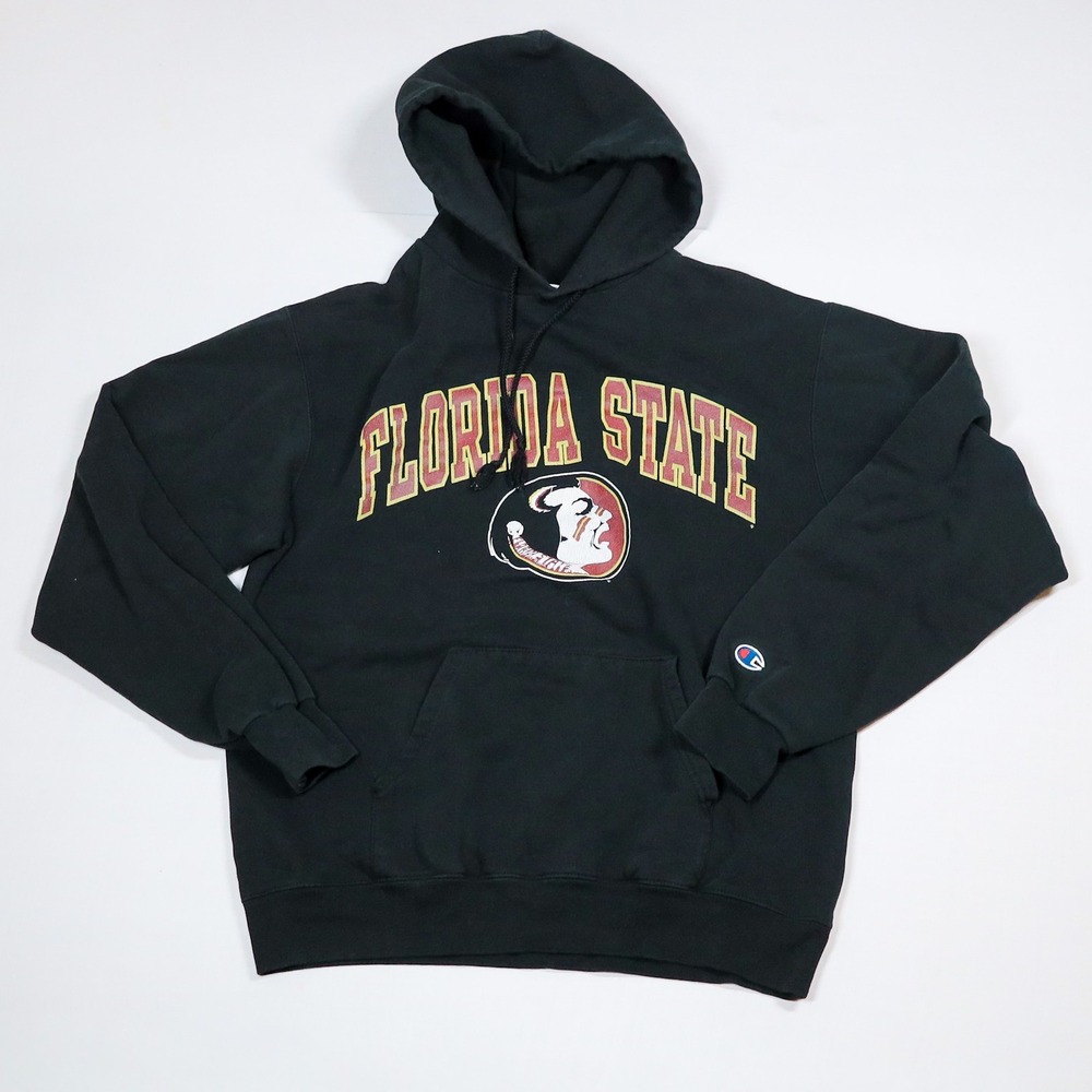 Champion Florida State Seminoles Hoodie Men M Eco Fleece Black FSU NCAA Pullover